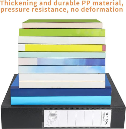 HUA JIE 2 Pack A4 Storage File Boxes Archives Case, 65mm Spine, Box File - Image 7