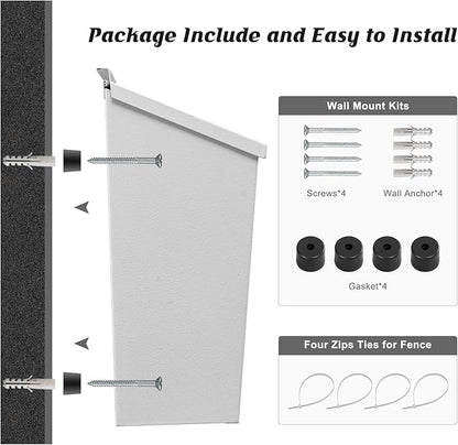 KYODOLED Wall-Mount Mailbox, Large Capacity Mail Box, Galvanized Steel - Image 4