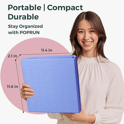 POPRUN 3 Ring Binder 1.5 Inch, Holds 325 Sheets of 8.5 x 11 Paper, Extra - Image 4