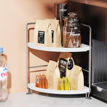 JANUS LiANG 2-Tier Corner Bathroom Countertop Organizer, Tiny Counter Corner - Image 5