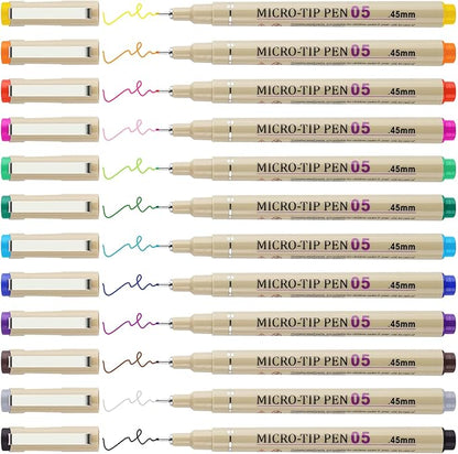 Attom Tech Art 05 Micro, Fineliner Pen Set Ink, Fine Point Pen, Artist by Attom+Tech+Art