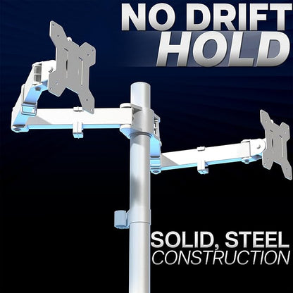 VIVO Dual Monitor Desk Mount, Heavy Duty Fully Adjustable Stand, Fits 2 LCD LED - Image 8