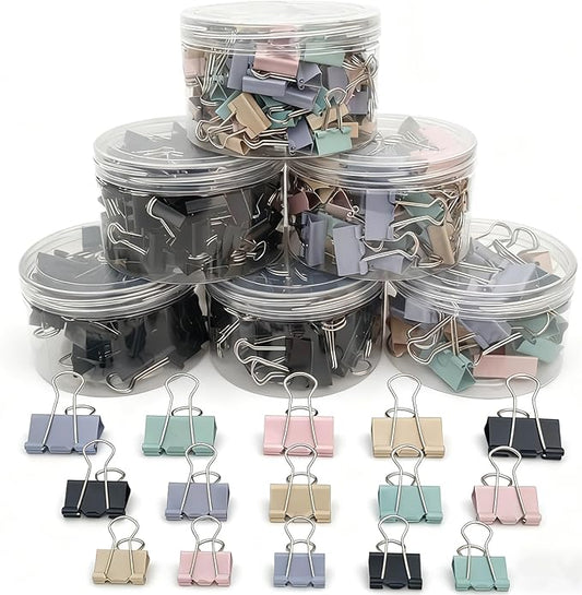304 PCS Assorted Sizes Binder Clips Paper Clamps Including Large, Small Colored by Unknown