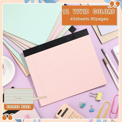 Lincia 12 Pcs 11" x 9.5" Legal Pads College Ruled Notepad Landscape Notebook - Image 3