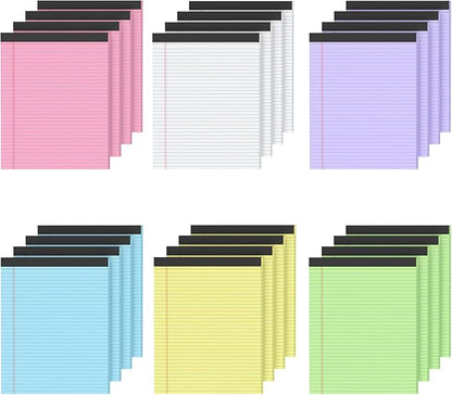 24 Pack Colored Legal Pads 8.5 x 11, College Ruled, 720 Sheets Note Pads 8.5 x by Aidunmis