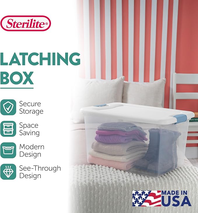 Sterilite 18-Pack Latching Box, Under Bed Storage Bins - Image 3