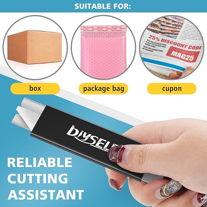 DIYSELF Box Cutters, 4 Pack Small Box Cutter Retractable, Box Cutter Knife - Image 4