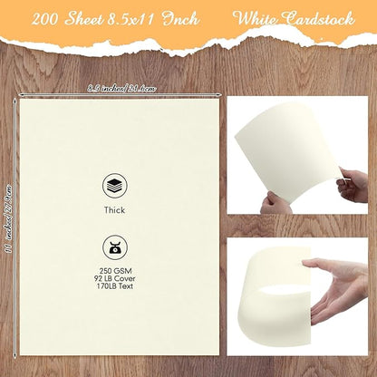 Fainne 200 Sheets 8.5 x 11 Inches Card stock Thick Paper Heavyweight Card Stock - Image 2