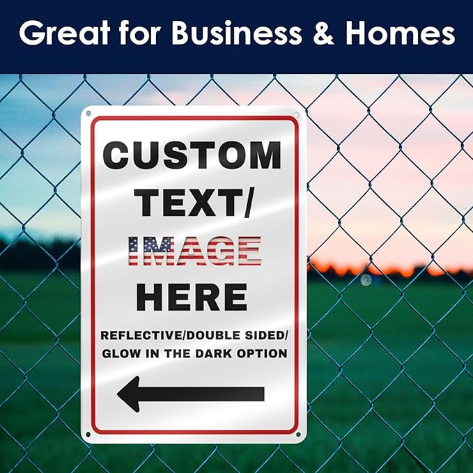 Custom Sign Left or Right Arrow, Glow in the Dark/Reflective Option, - Image 5