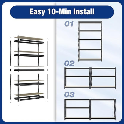 WORKPRO 5-Tier Storage Shelf, for Basement, 35.4”Wx11.8”Dx72”H - Image 6