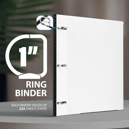 WOT I 1 Inch Telescoping 3 Ring Binder 12-Pack, Expandable Flexible Binder - Image 6