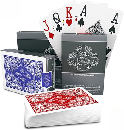Bullets Playing Cards | Waterproof Plastic Playing Cards – 2 Decks Poker Size by BulletsPlayingCards