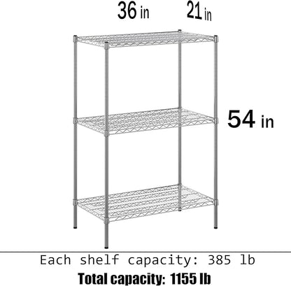 Regal Altair 21" Deep x 36" Wide x 54" Height Wire Shelving Kit | 3-Tier | NSF - Image 3