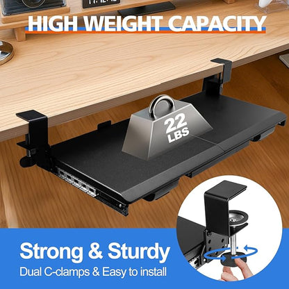 OUKMIC Large Height Adjustable Keyboard Tray - Image 5