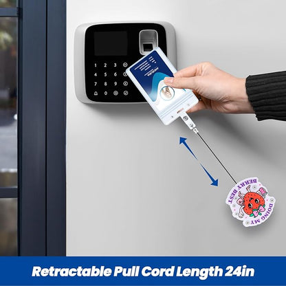Doing My Berry Best Cute Strawberry Badge Reel, Retractable ID Card Badge - Image 6