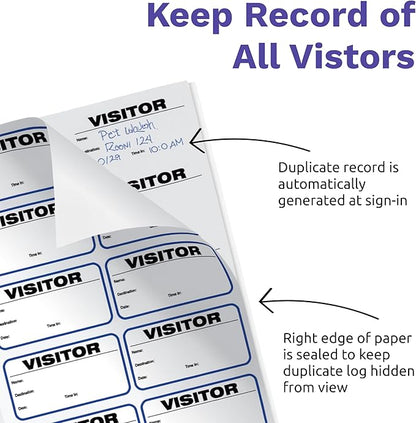 Threshold Visitor Badge Sign-in Book | Name Tag Stickers | Hospital, & - Image 3