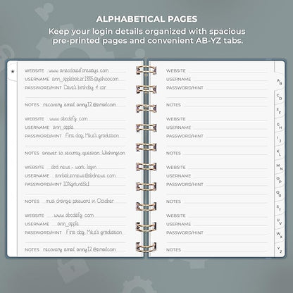 Clever Fox Password Book Spiral – Mini Internet Address & Password Organizer - Image 3