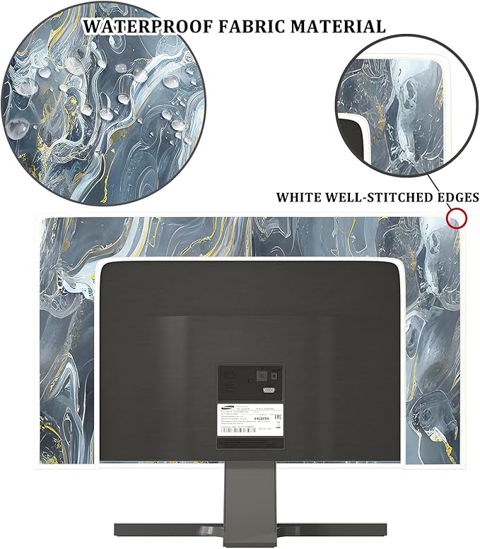 Baocicco Gray Gold Marble Waterproof 58, 60 Inch TV Dust Cover Anti-Static - Image 3