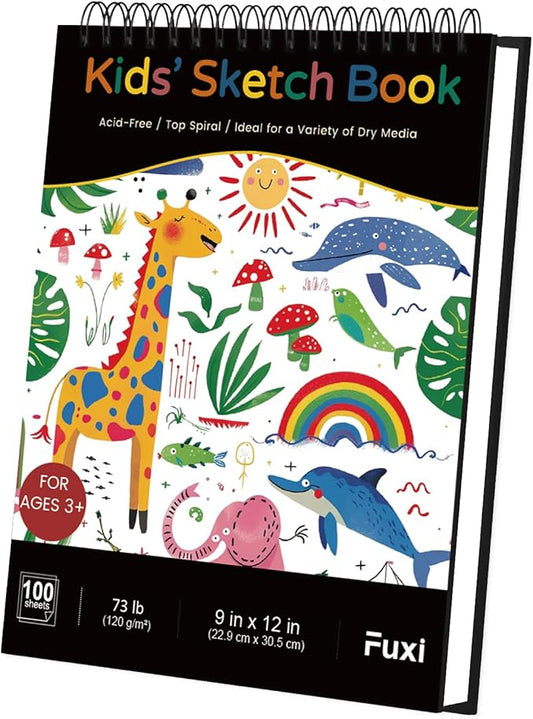Sketch Book for Kids, 100 Sheets Drawing Paper for Kids, Spiral Sketch Pad for by SketchBook
