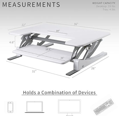 VIVO 36 inch Height Adjustable Stand Up Desk Converter, V Series, Quick Sit to - Image 4