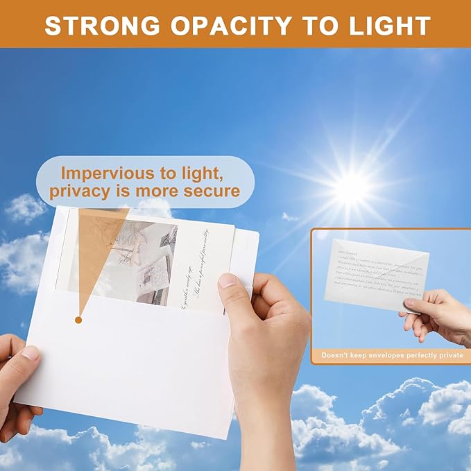 Silunkia White Blank Note Cards and Envelopes 5 x 7 Heavyweight Single Panel - Image 6