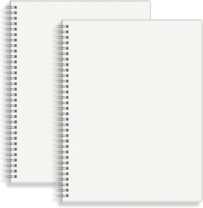 HULYTRAAT Large Dot Grid Spiral Notebook, 8.5" x 11", Premium 100gsm Ivory by HULYTRAAT