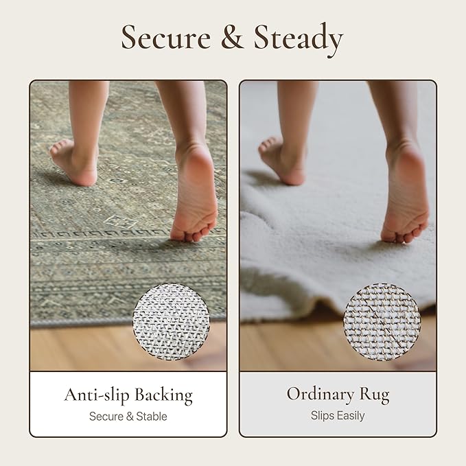 GENIMO 9x12 Area Rugs for Living Room, Machine Washable Non Slip Rugs, Low Pile - Image 8