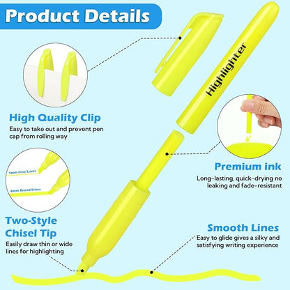 KIZZYEA Highlighters, 60 Pack Yellow Highlighters Bulk, Bright Color Chisel Tip - Image 4