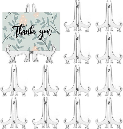 LonlyEagle 12 Pack 4 Inch Clear Plastic Easels or Stand/Plate Holders to by LonlyEagle
