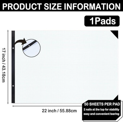 gisgfim Large Engineering Graph Paper Pad 22x 17 Landscape 4 X 4 Blue Grid Pad - Image 2