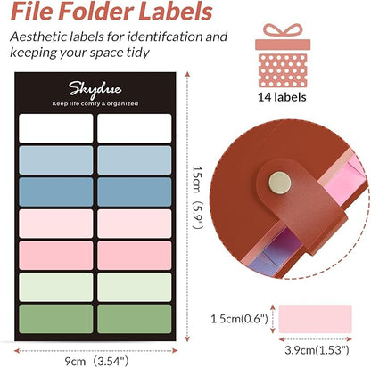 SKYDUE File Folder with Labels, Accordion File Organizer with 8 Pockets - Image 6