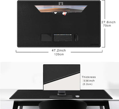 CENNBIE Leather Desk Pad Large, 47.2" x 27.5" Desk Mat Blotter Protector - Image 2