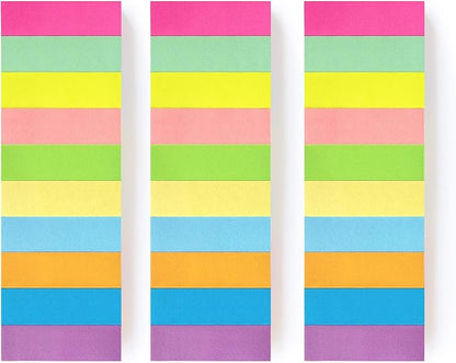 30 Pads 0.6x2 Inch Sticky Notes Flags Tabs Page Markers 10 Bright Color Sticky - Image 4