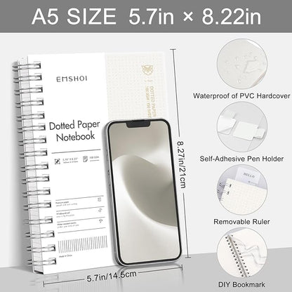 EMSHOI Spiral Notebook Bullet Dotted journal, A5 Dotted Grid Notebook - Image 2