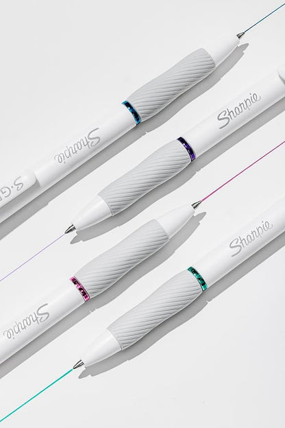 Sharpie S-Gel Pens, Fashion Barrel Gel Pens, Pearl White Body, Medium Point - Image 2