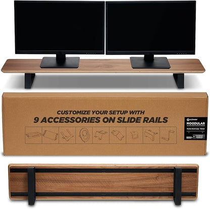 ULTRARM Moodular Wooden Monitor Stand 45.6” Large Desk Organizer by ULTRARM