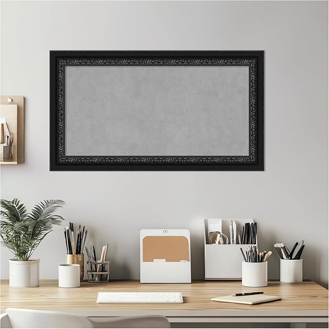 Amanti Art Black Framed Magnetic Board 16x28 Small Vision Board - Image 5