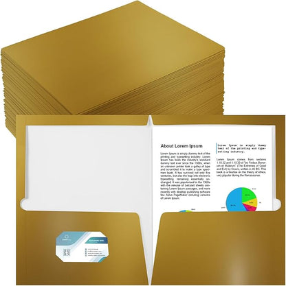 Yeaqee 100 Pack 2 Pockets Glossy Laminated Paper Folder First Day of School by Yeaqee