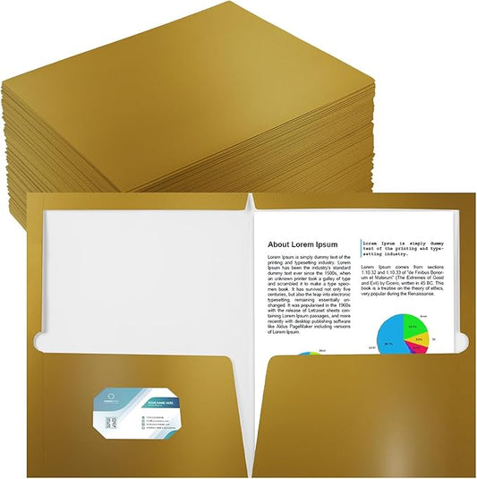 Yeaqee 100 Pack 2 Pockets Glossy Laminated Paper Folder First Day of School by Yeaqee