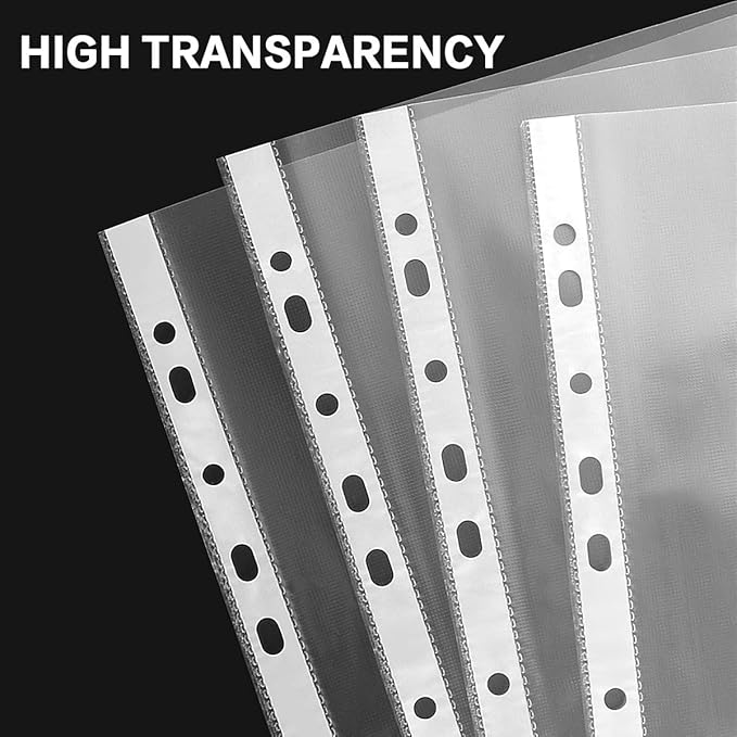 Sheet Protectors, HERKKA 200 Pack Upgrade Clear Plastic Page Protectors Sheet - Image 3