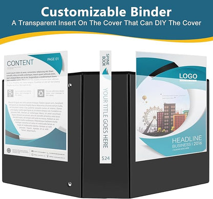 CIXILDTS 4" 3 Ring Binder, Standard 4-Inch Slant-D Ring Binder Fit Letter Size - Image 5