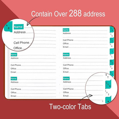 BLESWIN Address Book with Alphabetical Tabs, Hardcover Address Book - Image 3