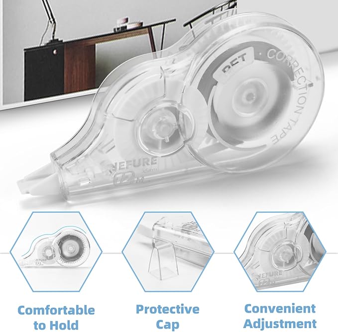 JEFURE 30 Pcs Correction Tape, 39.4 Ft White Wrong Out Tear-Resistant Bulk - Image 3