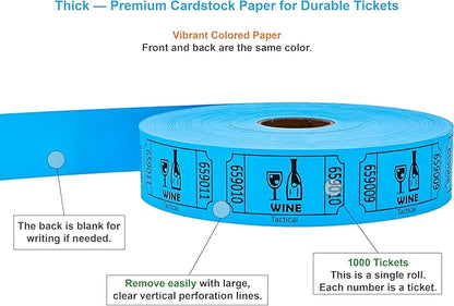 Tacticai 1000 Raffle Tickets, Single Roll, Ticket - Image 2