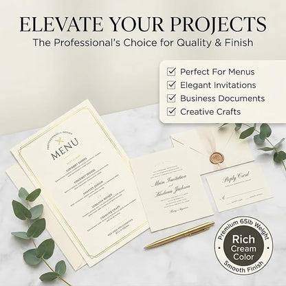 250 Sheets Cream Cardstock 8.5 x 11 Ivory Card Stock 65lb/176gsm Premium Off - Image 5