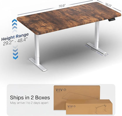 VIVO Electric 71 x 36 in Rustic Standing Desk, Memory Height Adjustment - Image 3