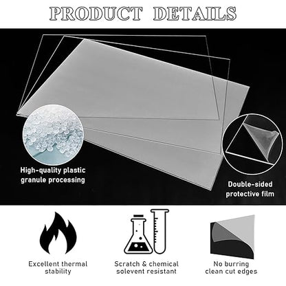 Roowest 4 Pcs 24 x 48 Inch, 1/8 Inch Thick Clear Acrylic Plexiglass Sheets - Image 4