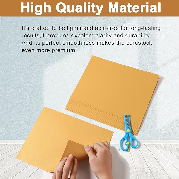 Silunkia 28 Sheets Gold Shimmer Cardstock 8.5 x 11 Metallic Paper, 250gsm/92lb - Image 4