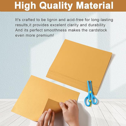 Silunkia 28 Sheets Gold Shimmer Cardstock 8.5 x 11 Metallic Paper, 250gsm/92lb - Image 4