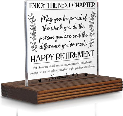 Happy Retirement Acrylic Desk Sign by Pariveca